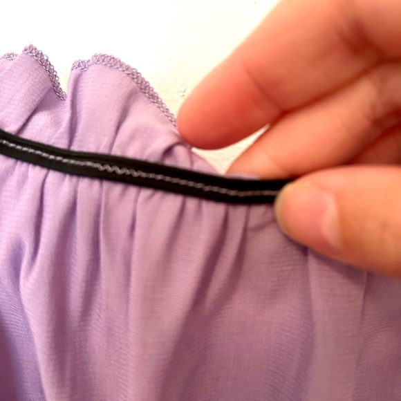 Shein Lavender Ruffle Crop Top w Elastic Size S - Picture 6 of 7